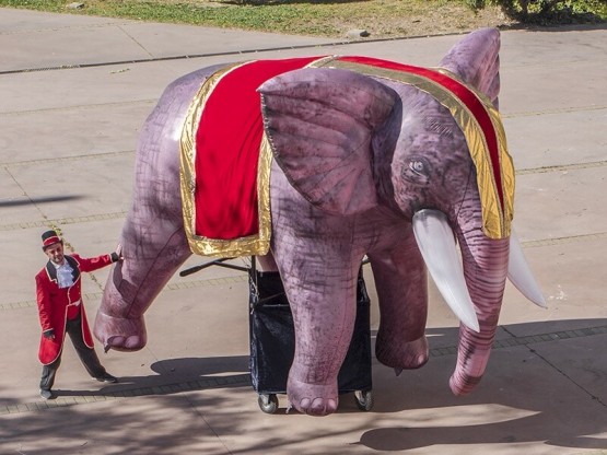 Elefante hinchable para cabalgatas y pasacalles